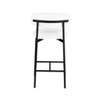 Meridian Furniture, Tabouret de comptoir Lupita en cuir vegan blanc, Lot de 2
