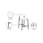 Meridian Furniture, Tabouret de comptoir Lupita en cuir vegan blanc, Lot de 2