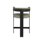 Meridian Furniture, Tabouret de comptoir Romeo en cuir vegan vert olive, Lot de 2
