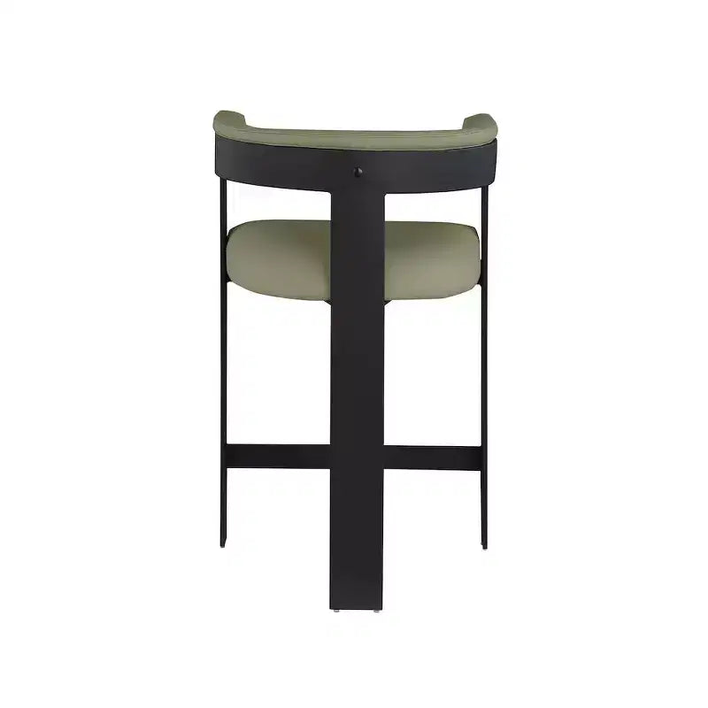 Meridian Furniture, Tabouret de comptoir Romeo en cuir vegan vert olive, Lot de 2