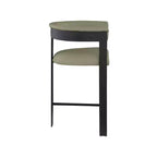 Meridian Furniture, Tabouret de comptoir Romeo en cuir vegan vert olive, Lot de 2