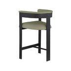 Meridian Furniture, Tabouret de comptoir Romeo en cuir vegan vert olive, Lot de 2