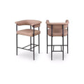 Meridian Furniture,Malin Tan Vegan Leather Counter Stool, Set of 2