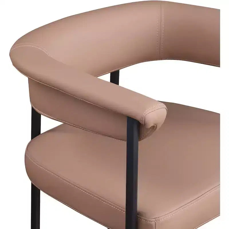 Meridian Furniture, Tabouret de comptoir Malin en similicuir vegan couleur tan, lot de 2