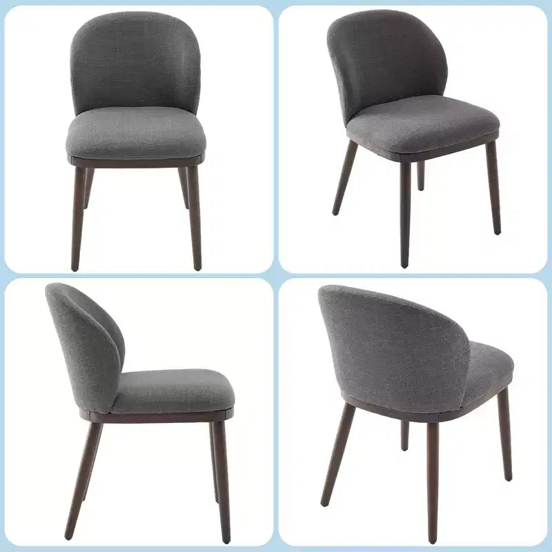 Lot de 2 chaises de salle à manger modernes, chaises rembourrées avec pieds en bois, dossier ergonomique, capacité de 120 kg pour cuisine, salle à manger, restaurant
