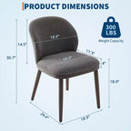 Lot de 2 chaises de salle à manger modernes, chaises rembourrées avec pieds en bois, dossier ergonomique, capacité de 120 kg pour cuisine, salle à manger, restaurant