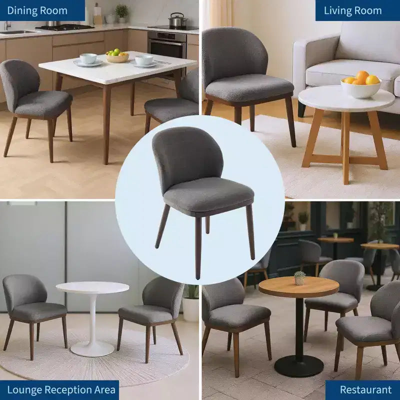 Lot de 2 chaises de salle à manger modernes, chaises rembourrées avec pieds en bois, dossier ergonomique, capacité de 120 kg pour cuisine, salle à manger, restaurant