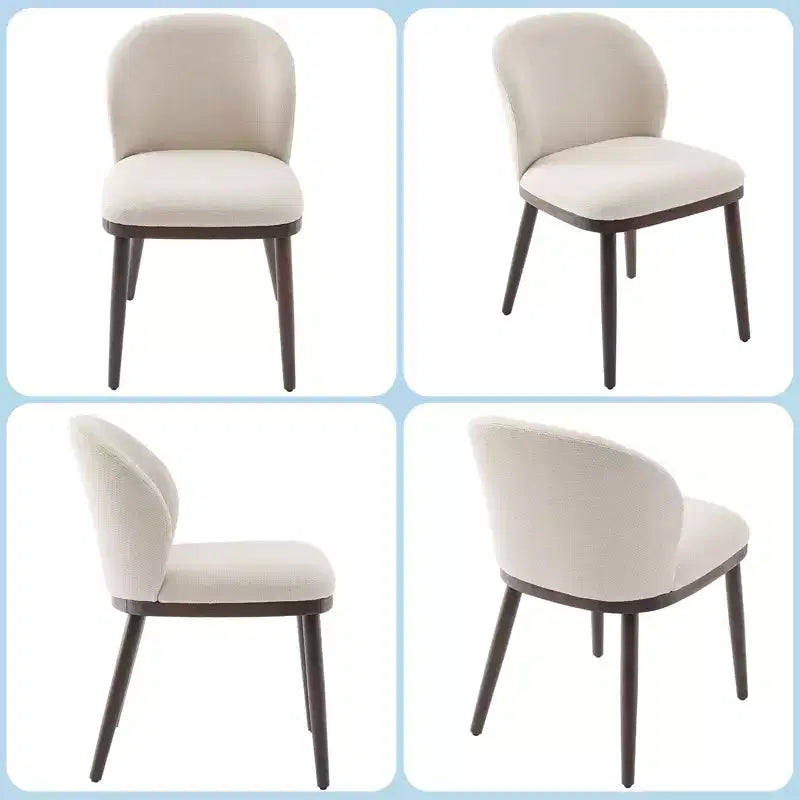 Lot de 2 chaises de salle à manger modernes, chaises rembourrées avec pieds en bois, dossier ergonomique, capacité de 120 kg pour cuisine, salle à manger, restaurant
