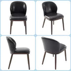 Lot de 2 chaises de salle à manger modernes, chaises rembourrées avec pieds en bois, dossier ergonomique, capacité de 120 kg pour cuisine, salle à manger, restaurant