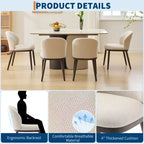 Lot de 2 chaises de salle à manger modernes, chaises rembourrées avec pieds en bois, dossier ergonomique, capacité de 120 kg pour cuisine, salle à manger, restaurant