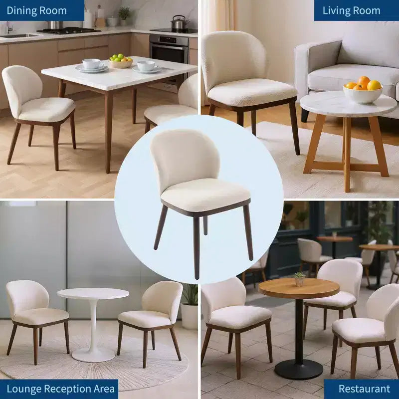 Lot de 2 chaises de salle à manger modernes, chaises rembourrées avec pieds en bois, dossier ergonomique, capacité de 120 kg pour cuisine, salle à manger, restaurant