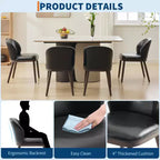 Lot de 2 chaises de salle à manger modernes, chaises rembourrées avec pieds en bois, dossier ergonomique, capacité de 120 kg pour cuisine, salle à manger, restaurant