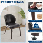 Lot de 2 chaises de salle à manger modernes, chaises rembourrées avec pieds en bois, dossier ergonomique, capacité de 120 kg pour cuisine, salle à manger, restaurant