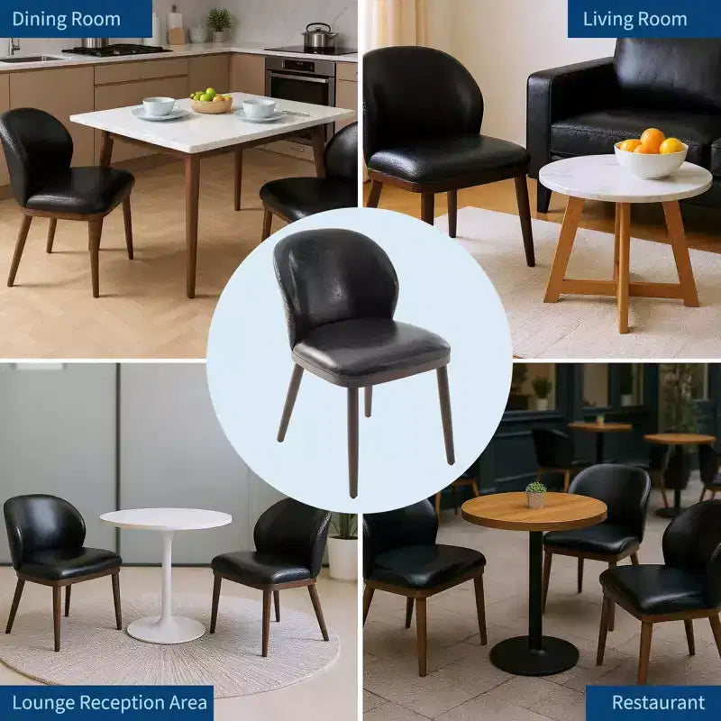 Lot de 2 chaises de salle à manger modernes, chaises rembourrées avec pieds en bois, dossier ergonomique, capacité de 120 kg pour cuisine, salle à manger, restaurant