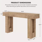 Console de 160 cm de long - Table d'entrée en bois style ferme, Table de canapé vintage derrière le canapé pour le salon, le couloir