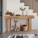 Console de 160 cm de long - Table d'entrée en bois style ferme, Table de canapé vintage derrière le canapé pour le salon, le couloir