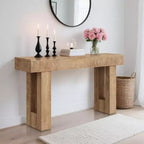 Console de 160 cm de long - Table d'entrée en bois style ferme, Table de canapé vintage derrière le canapé pour le salon, le couloir