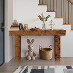 Console de 160 cm de long - Table d'entrée en bois style ferme, Table de canapé vintage derrière le canapé pour le salon, le couloir
