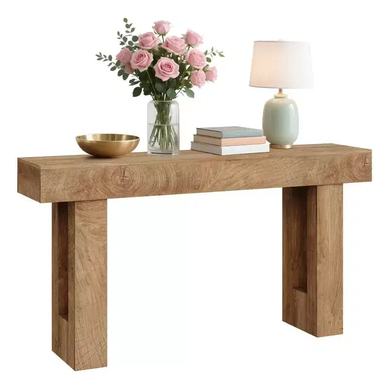 Console de 160 cm de long - Table d'entrée en bois style ferme, Table de canapé vintage derrière le canapé pour le salon, le couloir