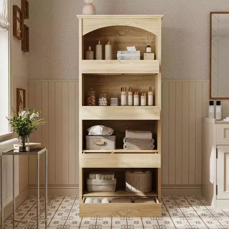 Meuble de rangement de salle de bain en bois Famapy – Étagères, organisateur de tiroir pour articles de toilette