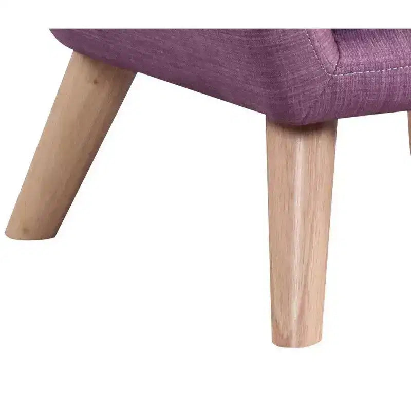 HOMLUX Fauteuil d'appoint en lin de 19,5 W pour enfants avec dossier capitonné et pieds en bois