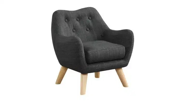 HOMLUX Fauteuil d'appoint en lin de 19,5 W pour enfants avec dossier capitonné et pieds en bois