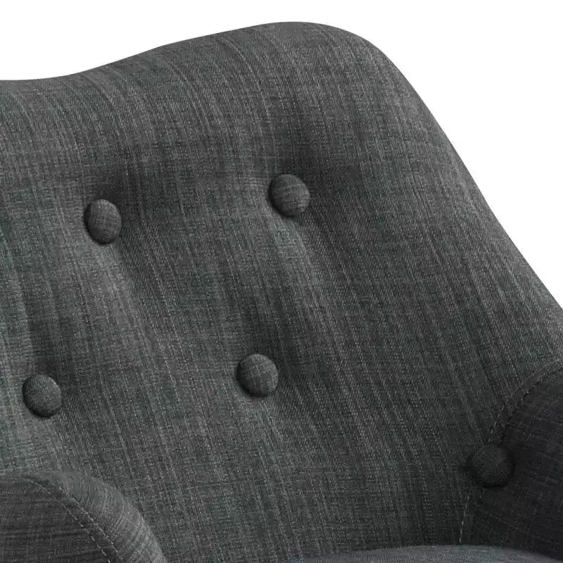 HOMLUX Fauteuil d'appoint en lin de 19,5 W pour enfants avec dossier capitonné et pieds en bois