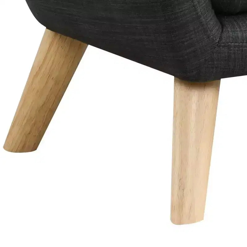 HOMLUX Fauteuil d'appoint en lin de 19,5 W pour enfants avec dossier capitonné et pieds en bois