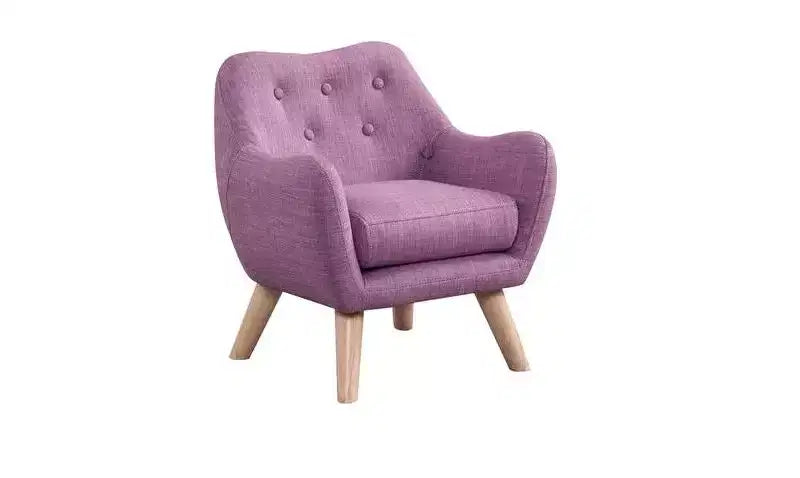 HOMLUX Fauteuil d'appoint en lin de 19,5 W pour enfants avec dossier capitonné et pieds en bois