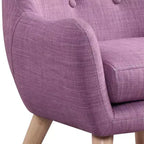 HOMLUX Fauteuil d'appoint en lin de 19,5 W pour enfants avec dossier capitonné et pieds en bois