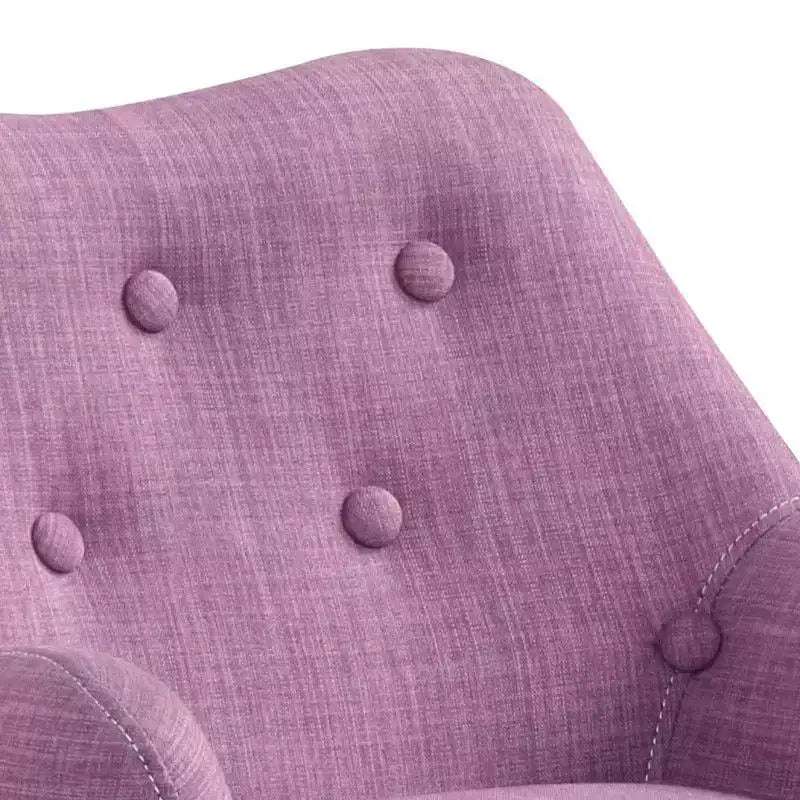 HOMLUX Fauteuil d'appoint en lin de 19,5 W pour enfants avec dossier capitonné et pieds en bois