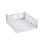 VECELO Organisateur de placard en plastique à 4 niveaux, tiroirs de rangement superposables pour pulls, organisateur de garde-robe pliable, gris