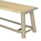 ModernLuxe Lot de 2 chaises de salle à manger Banc en rotin Banc d'extérieur, Moderne Ferme, Champagne/Noyer