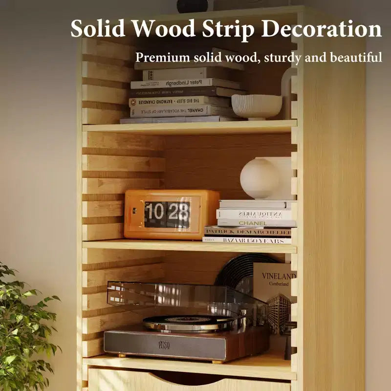Famapy Armoire de rangement en bois massif réglable - Étagère multi-niveaux avec tiroirs pour bureau et espaces de vie Meuble d'angle