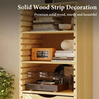Famapy Armoire de rangement en bois massif réglable - Étagère multi-niveaux avec tiroirs pour bureau et espaces de vie Meuble d'angle