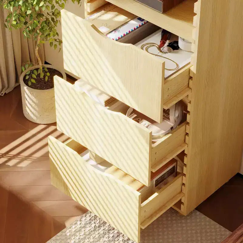Famapy Armoire de rangement en bois massif réglable - Étagère multi-niveaux avec tiroirs pour bureau et espaces de vie Meuble d'angle