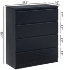 GDFStudio Ornn Commode moderne 80 cm avec 4 tiroirs et sans poignée