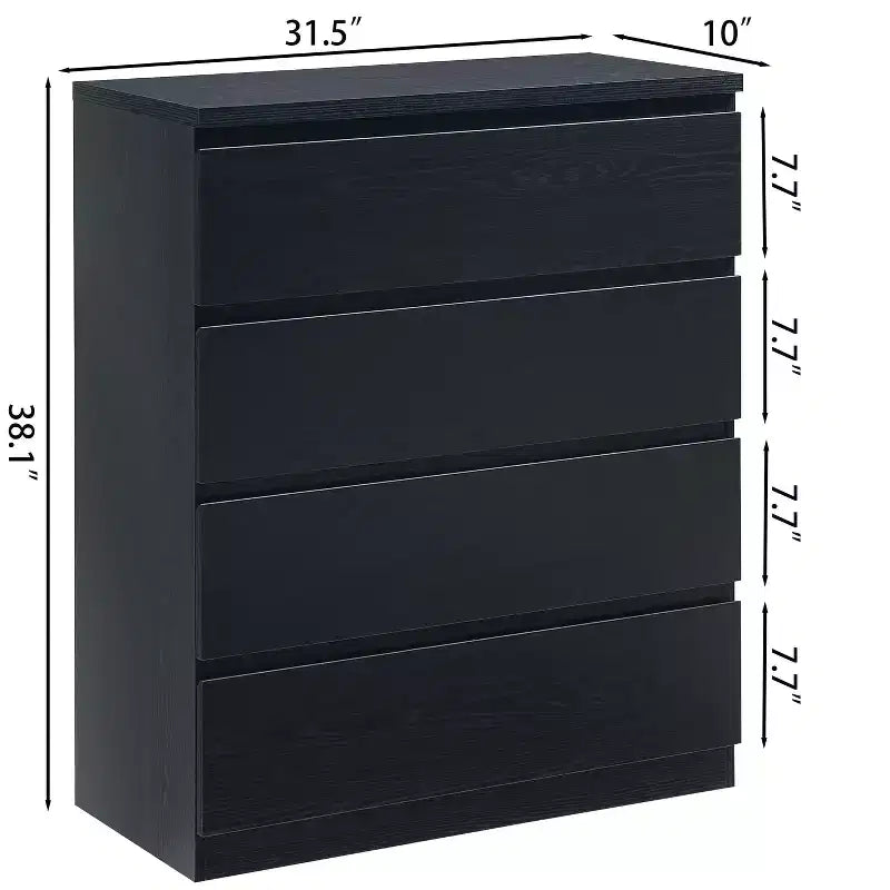 GDFStudio Ornn Commode moderne 80 cm avec 4 tiroirs et sans poignée