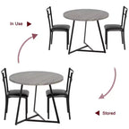 GustoWave - Ensemble table à manger et 2 chaises