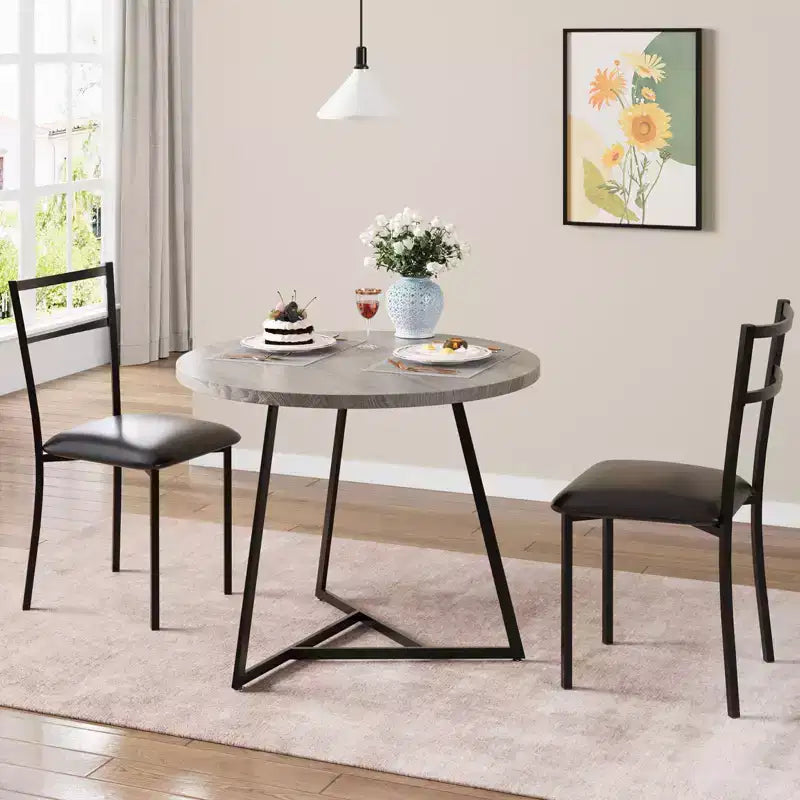 GustoWave - Ensemble table à manger et 2 chaises