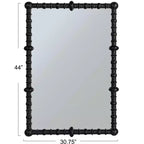 Miroir en bois perlé chic à cadre chevillée Storied Home, noir