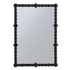 Miroir en bois perlé chic à cadre chevillée Storied Home, noir