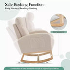 Fauteuil à bascule avec repose-pieds, fauteuils à bascule de chambre d'enfant à dossier haut, fauteuil à bascule planeur avec poche, fauteuil d'allaitement pour salon
