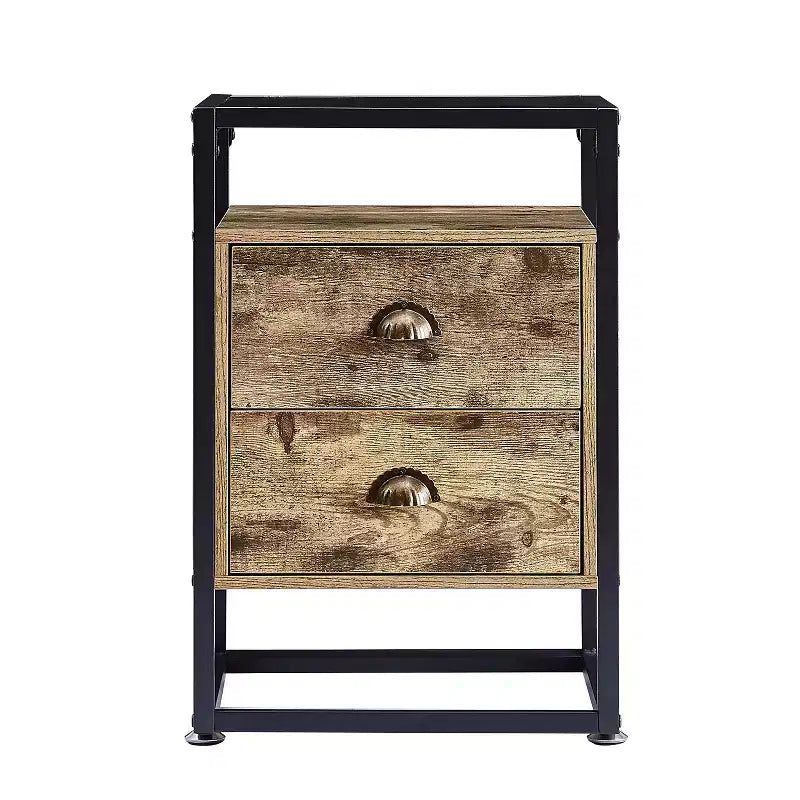 VECELO Table de chevet moderne, table d'appoint avec tiroir pour salon et chambre à coucher, verre trempé, gris