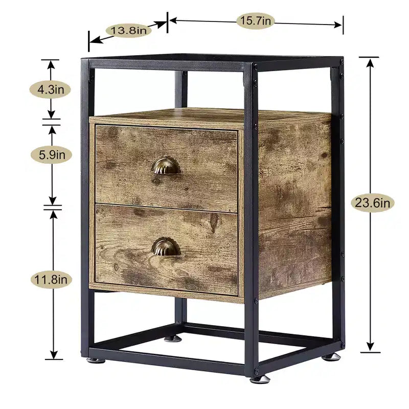 VECELO Table de chevet moderne, table d'appoint avec tiroir pour salon et chambre à coucher, verre trempé, gris