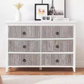Dresser for Bedroom, 6 Drawer Double Dresser Fluted Drawers Panel, Wide Modern Chest of Drawers with Deep Drawers, Dresser TV Stand