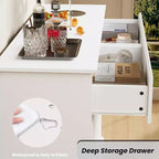 Commode à 8 tiroirs pour chambre à coucher, chiffonnier avec tiroirs profonds, grande commode double pour placard avec plateau large