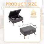 Banc ottoman de rangement carré rembourré Zeus & Ruta de style moderne du milieu du siècle pour entrée, salon ou espace familial