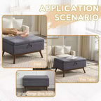 Banc ottoman de rangement carré rembourré Zeus & Ruta de style moderne du milieu du siècle pour entrée, salon ou espace familial