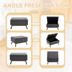 Banc ottoman de rangement carré rembourré Zeus & Ruta de style moderne du milieu du siècle pour entrée, salon ou espace familial